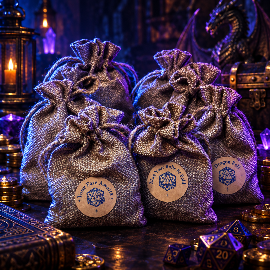 DnD Polyhedral Dice Set with Dice Bag | 7-Piece RPG Dice Set